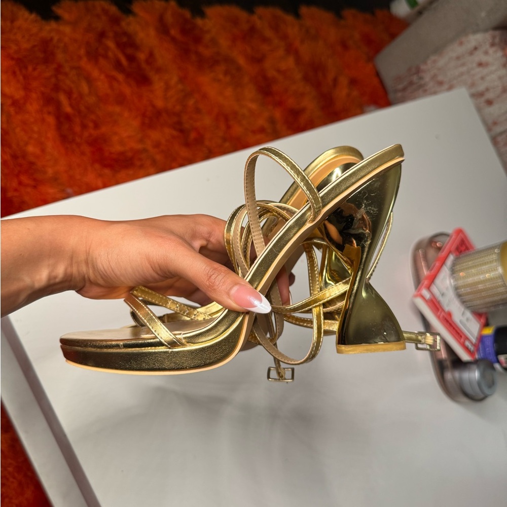EGO Gold Strappy Heels
